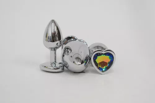 xr-brands-rainbow-prism-heart-anal-plug XR Brands Rainbow Prism Heart Anal Plug