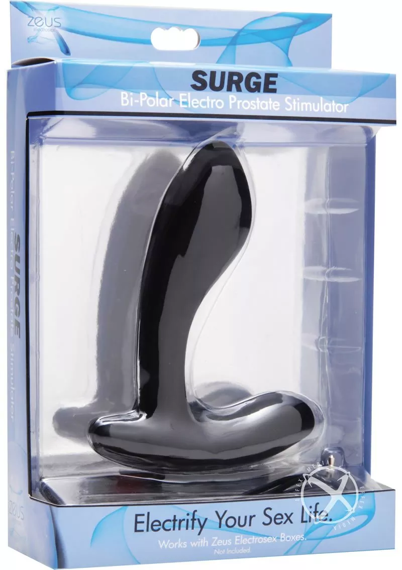 Zeus Electrosex Surge Bi-polar Silicone Electro Prostate Massager Black