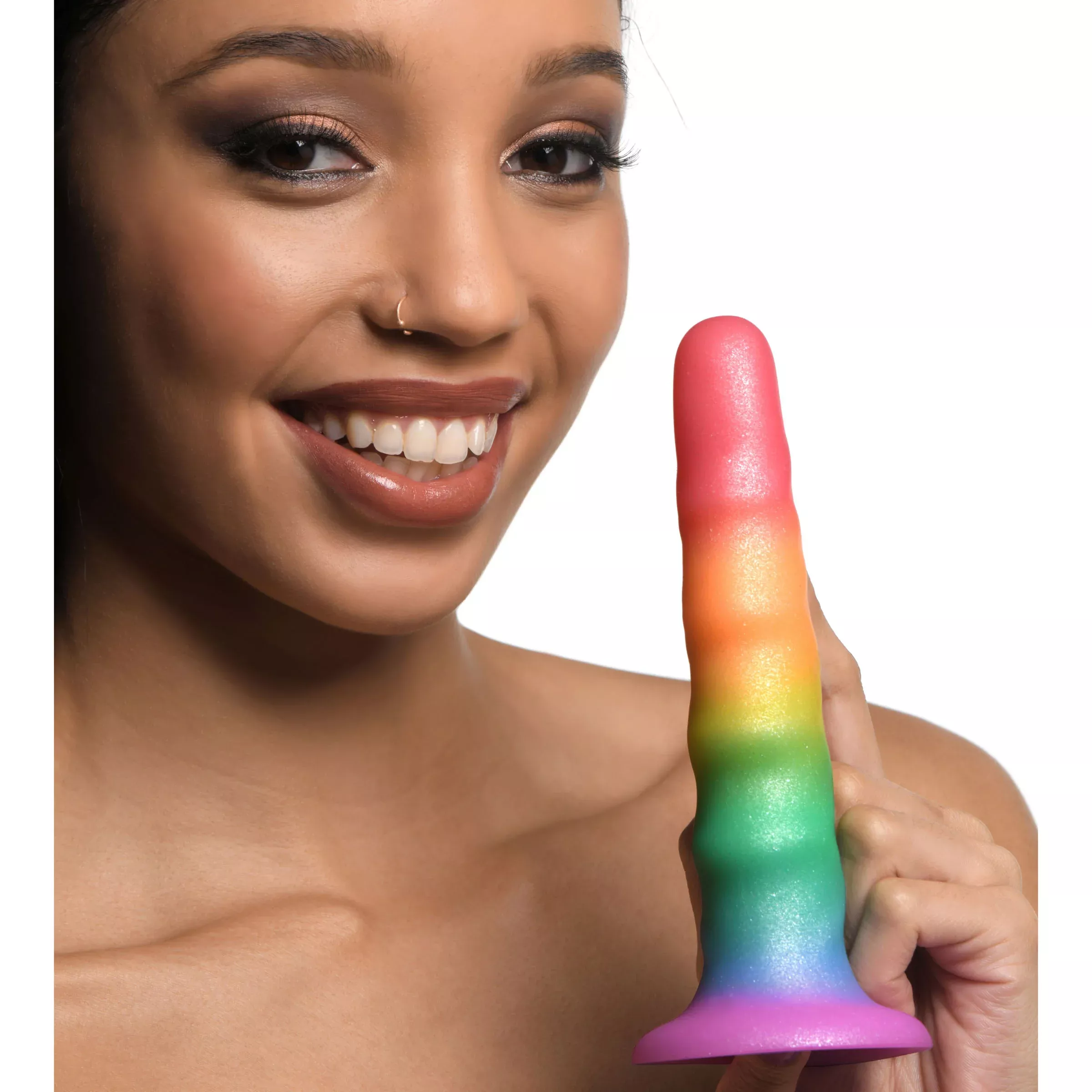 zigzag-rainbow-silicone-dildo Zigzag Rainbow Silicone Dildo